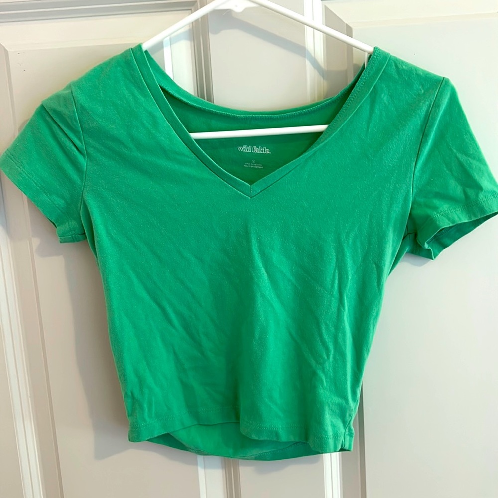 Wild fable small green v-neck short sleeve shirt